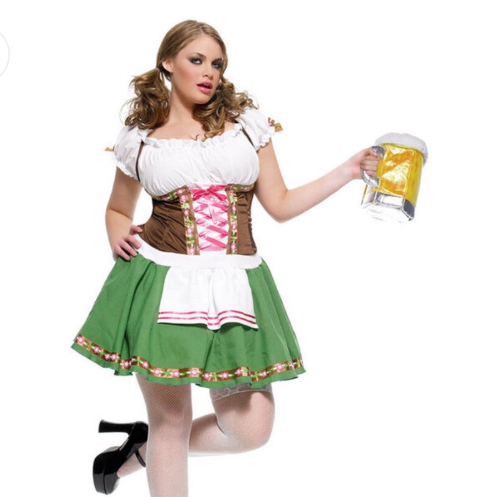 Gretchen Green and White Oktoberfest Costume 1X/2x - Picture 7 of 7